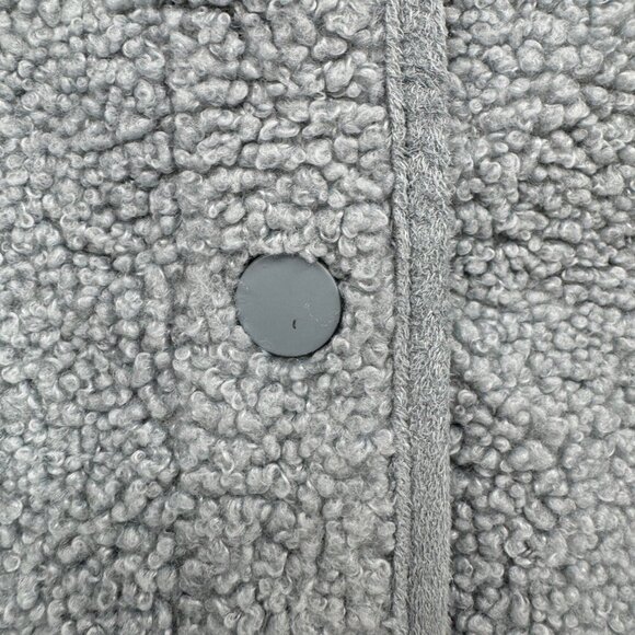 Joie Womens Small Shacket Sherpa Lightweight Jacket Teddy Snap Light Blue Woman’ - Picture 3 of 10